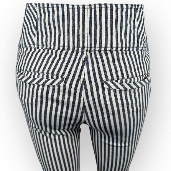 Free People Frankie High-Rise Striped Cropped Skinny Pants – Button Fly, Size 8 - Picture 8 of 11